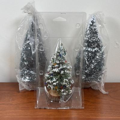 LOT 68: Dept 56 Skate Date, Round & Round We Go Accessories w/Trees, Lemax Trees & More