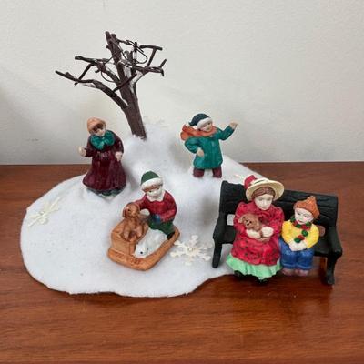 LOT 68: Dept 56 Skate Date, Round & Round We Go Accessories w/Trees, Lemax Trees & More