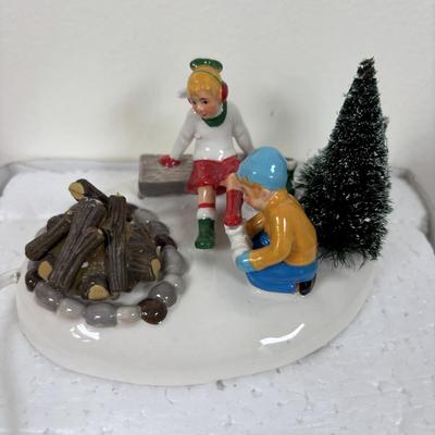 LOT 68: Dept 56 Skate Date, Round & Round We Go Accessories w/Trees, Lemax Trees & More