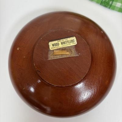 LOT 73: Porcelain Chef Pig & Assistant, Vintage Aprons & Cookbooks, Flatware, Cherry Wood Bowl & More