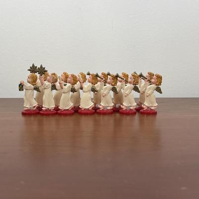LOT 74: Vintage Angel Christmas& More: Germany Plastic Choir Figures (13), Angel Tree Toppers