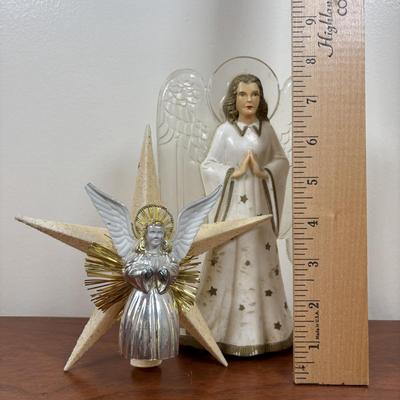 LOT 74: Vintage Angel Christmas& More: Germany Plastic Choir Figures (13), Angel Tree Toppers