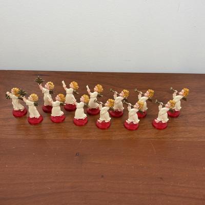LOT 74: Vintage Angel Christmas& More: Germany Plastic Choir Figures (13), Angel Tree Toppers