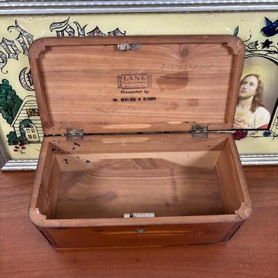 LOT 75: Religious Collection: His Promise Cross Stitch, "God Bless Our Home" Foil Art and Reverse Painted Wall Art & More
