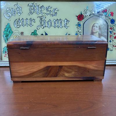LOT 75: Religious Collection: His Promise Cross Stitch, "God Bless Our Home" Foil Art and Reverse Painted Wall Art & More