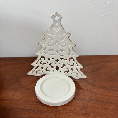 LOT 79: Vintage Ucagco Japan Holly and Berries Lusterware Christmas Creamer & Sugar, Santa Face Ashtray, Lenox, Berman & Anderson...
