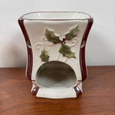 LOT 79: Vintage Ucagco Japan Holly and Berries Lusterware Christmas Creamer & Sugar, Santa Face Ashtray, Lenox, Berman & Anderson...