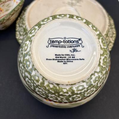 LOT 81: Temptations Old World Green Ovenware Dishes