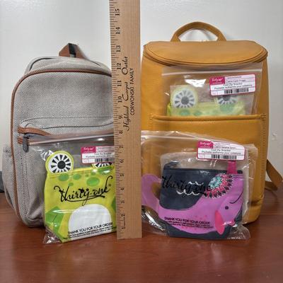 LOT 91: Thirty-One Sling Bag Cooler, Backpack Cooler & Animal Shaped Snack Bags