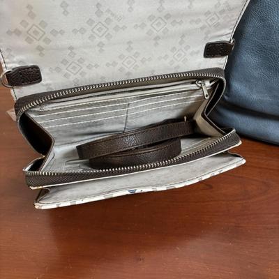 LOT 92: Thirty-One Cooler Backpack, Half-Moon Pebble Crossbody Purse & Jewell Rubie Terazzo Pebble Crossbody