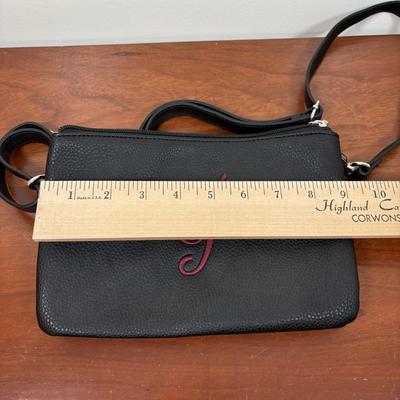 LOT 94: Thirty-One Casual Plaid Carry-All, Convertible Belt Bag, J Monogrammed Crossbody & Card Holder