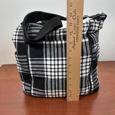 LOT 94: Thirty-One Casual Plaid Carry-All, Convertible Belt Bag, J Monogrammed Crossbody & Card Holder