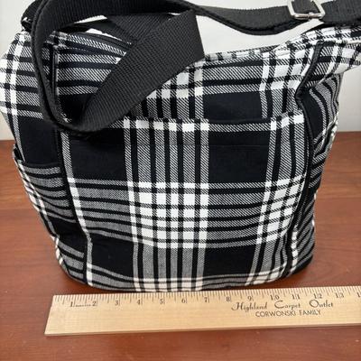 LOT 94: Thirty-One Casual Plaid Carry-All, Convertible Belt Bag, J Monogrammed Crossbody & Card Holder