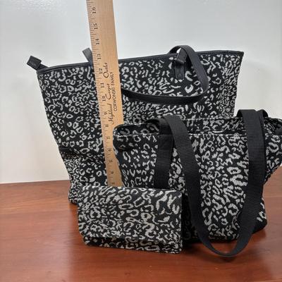 LOT 95: Thirty-One Leopard Print Tote Purses & Wallet