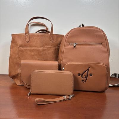 LOT 97: Thirty-One Tote Bag, J Monogram Backpack, Wristlet & Belt Bag