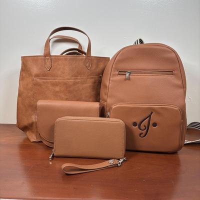 LOT 97: Thirty-One Tote Bag, J Monogram Backpack, Wristlet & Belt Bag