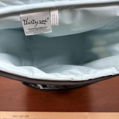 LOT 98: Thirty-One Arrow Monogrammed Tote Bag, Backpack & Clutch