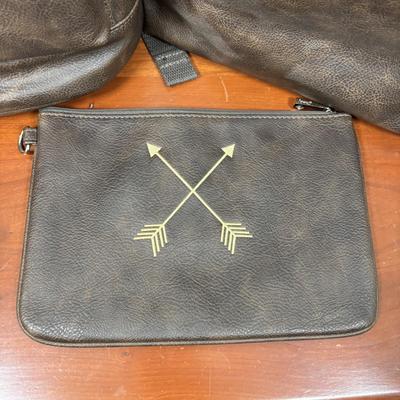 LOT 98: Thirty-One Arrow Monogrammed Tote Bag, Backpack & Clutch