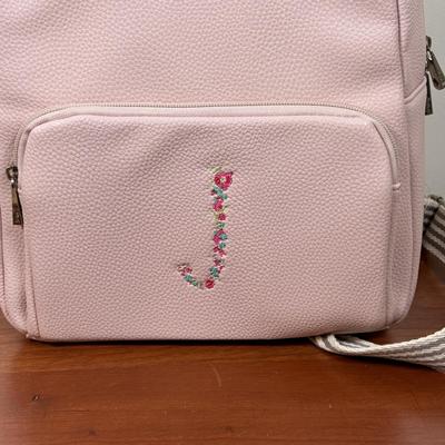 LOT 99: Thirty-One Fuchsia Backpack, Monogrammed Pink Backpack & Clutches