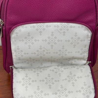LOT 99: Thirty-One Fuchsia Backpack, Monogrammed Pink Backpack & Clutches