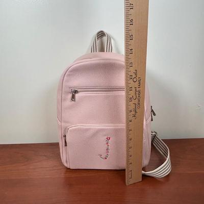 LOT 99: Thirty-One Fuchsia Backpack, Monogrammed Pink Backpack & Clutches