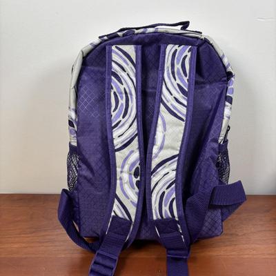 LOT 105: Thirty-One Lil' Go Geo Pop Purple Backpack, Black Beauty Pebble Clutch, Starlit Stripe Tote & More