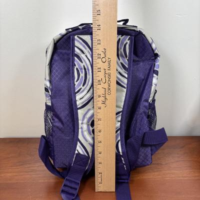 LOT 105: Thirty-One Lil' Go Geo Pop Purple Backpack, Black Beauty Pebble Clutch, Starlit Stripe Tote & More