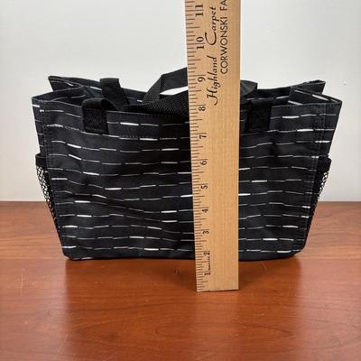 LOT 105: Thirty-One Lil' Go Geo Pop Purple Backpack, Black Beauty Pebble Clutch, Starlit Stripe Tote & More