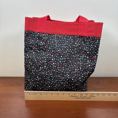 LOT 106: Thirty-One Christmas Storage Totes, Wristlet & Canvas Gift Bag
