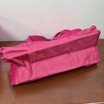 LOT 108: Thirty-One Monogrammed Utility Tote Bags, Cool Zip Snacker Bags & Signature Canvas Shine Bright Pillow Cover