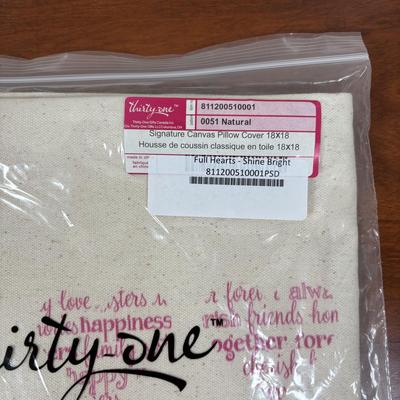 LOT 108: Thirty-One Monogrammed Utility Tote Bags, Cool Zip Snacker Bags & Signature Canvas Shine Bright Pillow Cover