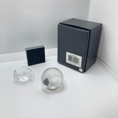 LOT 109: Movado Orb Desk Clock in Original Box and Prism Style Watch