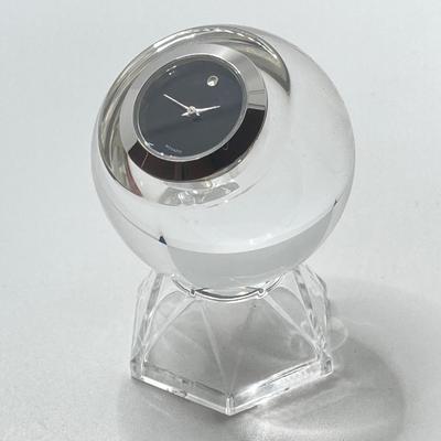 LOT 109: Movado Orb Desk Clock in Original Box and Prism Style Watch