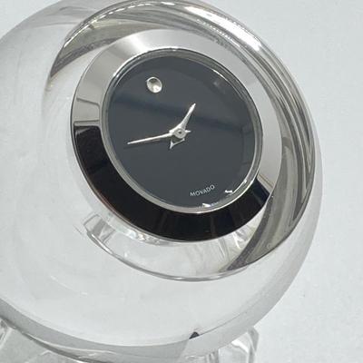 LOT 109: Movado Orb Desk Clock in Original Box and Prism Style Watch