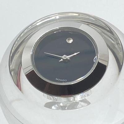 LOT 109: Movado Orb Desk Clock in Original Box and Prism Style Watch