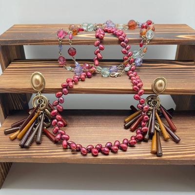 LOT 116: Vintage Beaded and Wood Jewelry