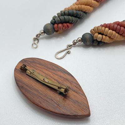 LOT 116: Vintage Beaded and Wood Jewelry