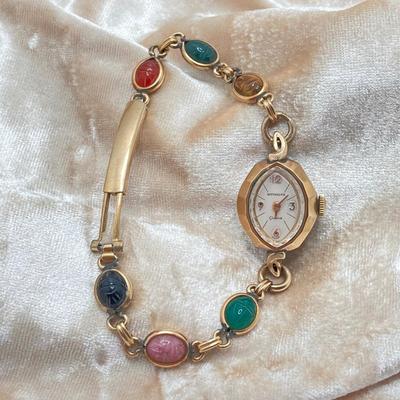 LOT 121: Wittnauer Scarab Band Swiss Watch and Jean Cardot Pendant Watch
