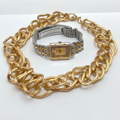 LOT 127: Seiko and Bill Blass Quartz Watches with Vintage Fashion Jewelry