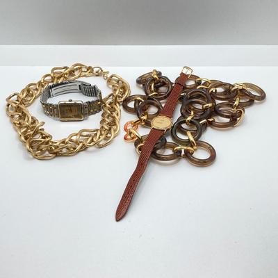 LOT 127: Seiko and Bill Blass Quartz Watches with Vintage Fashion Jewelry