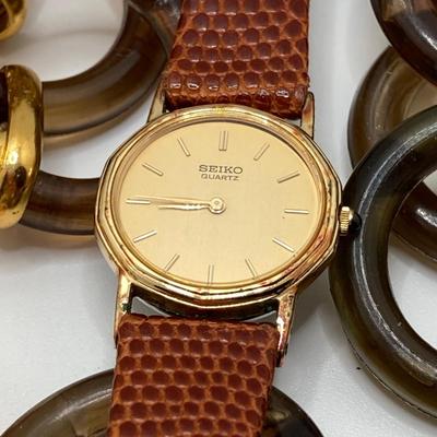 LOT 127: Seiko and Bill Blass Quartz Watches with Vintage Fashion Jewelry