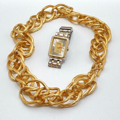 LOT 127: Seiko and Bill Blass Quartz Watches with Vintage Fashion Jewelry