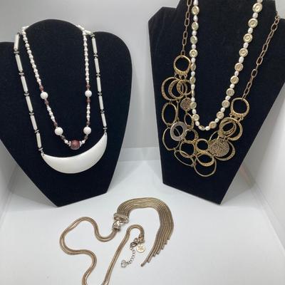 LOT 133: Vintage Silver Tone Statement Jewelry - Marlyn Schiff, White House Black Market (HBM), Chico's and More