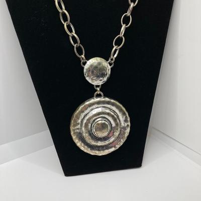 LOT 134: Silver Tone Pendant Necklaces / Chains