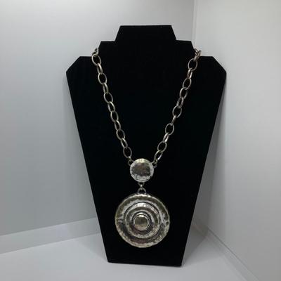 LOT 134: Silver Tone Pendant Necklaces / Chains