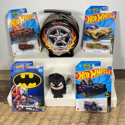 LOT 137: Batman / Hot Wheels Collection - Batman, Harley Quinn Gazella and More