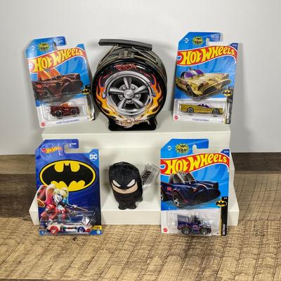 LOT 137: Batman / Hot Wheels Collection - Batman, Harley Quinn Gazella and More