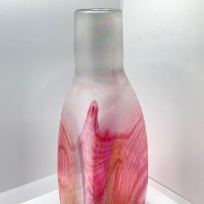 LOT 139: Vintage Wheaton Village Iridescent Art Glass Bottle (WV '04) and Glass Grapes