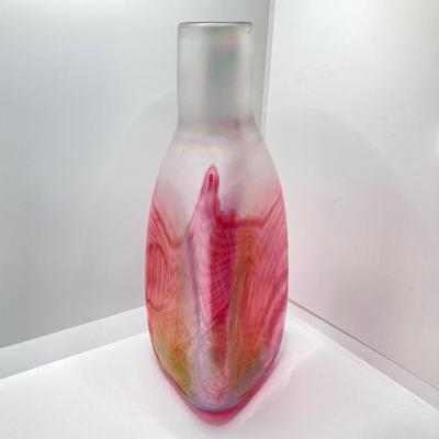 LOT 139: Vintage Wheaton Village Iridescent Art Glass Bottle (WV '04) and Glass Grapes