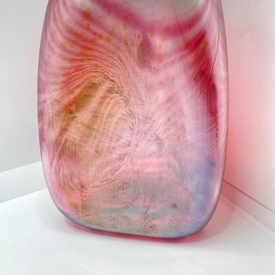 LOT 139: Vintage Wheaton Village Iridescent Art Glass Bottle (WV '04) and Glass Grapes